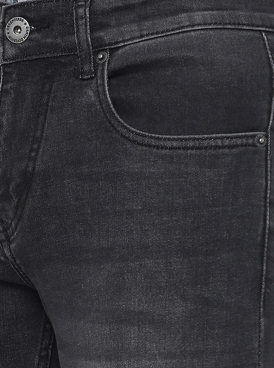 Grey Washed Straight Fit Jeans | Greenfibre