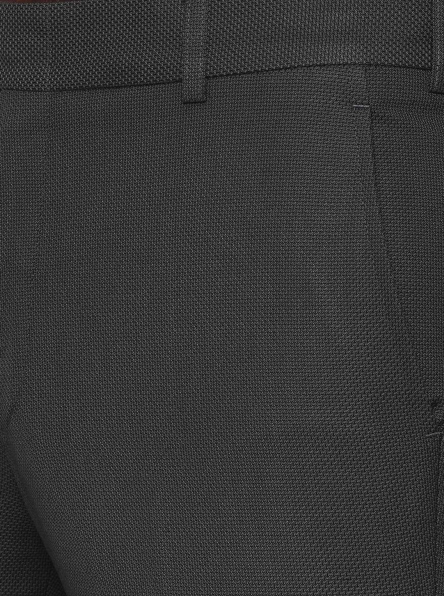 Black Solid Slim Fit Formal Trouser | Greenfibre