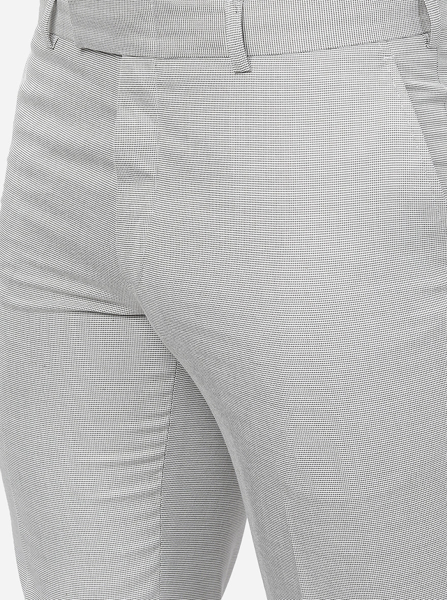 Light Grey Solid Classic Fit Formal Trouser | Greenfibre