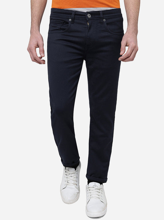 Navy Blue Washed Narrow Fit Jeans | Greenfibre