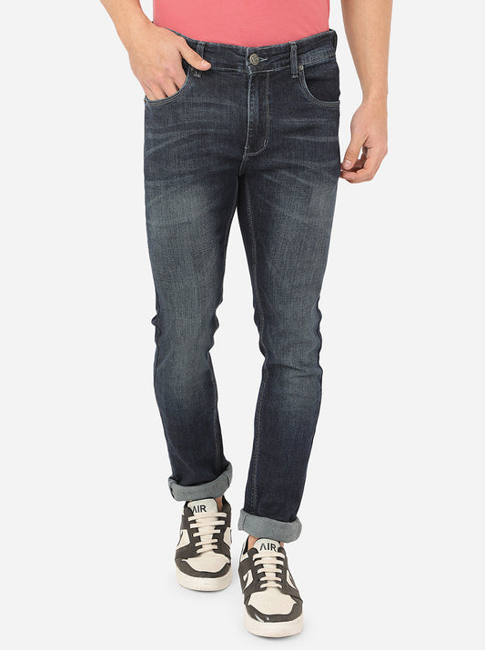 Dark Blue Washed Narrow Fit Jeans | Greenfibre