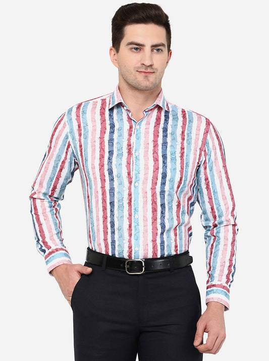 Multicolor Printed Slim Fit Party Wear Shirt | Greenfibre