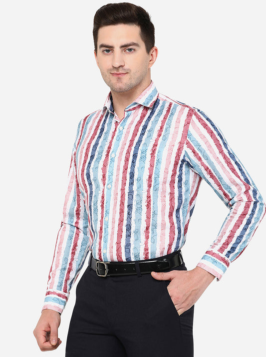 Multicolor Printed Slim Fit Party Wear Shirt | Greenfibre