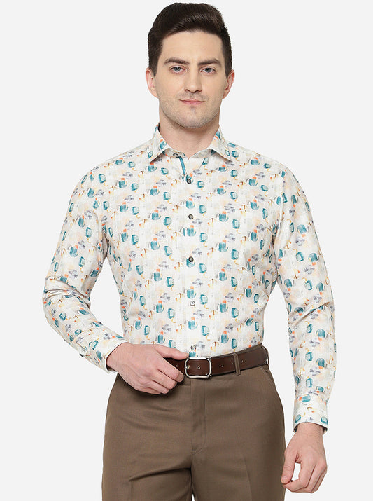 Multicolor Printed Slim Fit Party Wear Shirt | Greenfibre