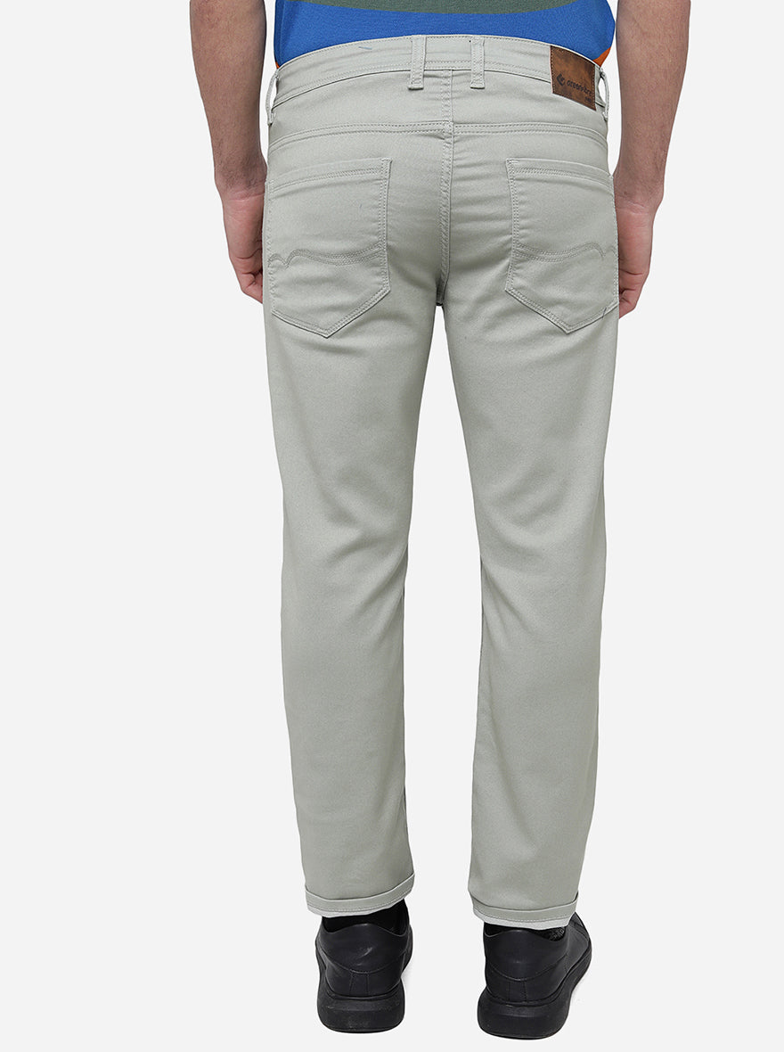 Light Olive Washed Narrow Fit Jeans | Greenfibre