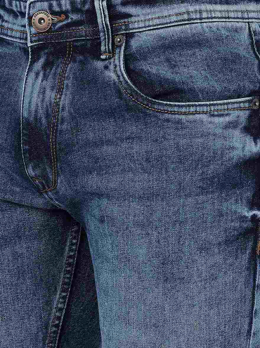 Blue Solid Narrow Jeans | Greenfibre