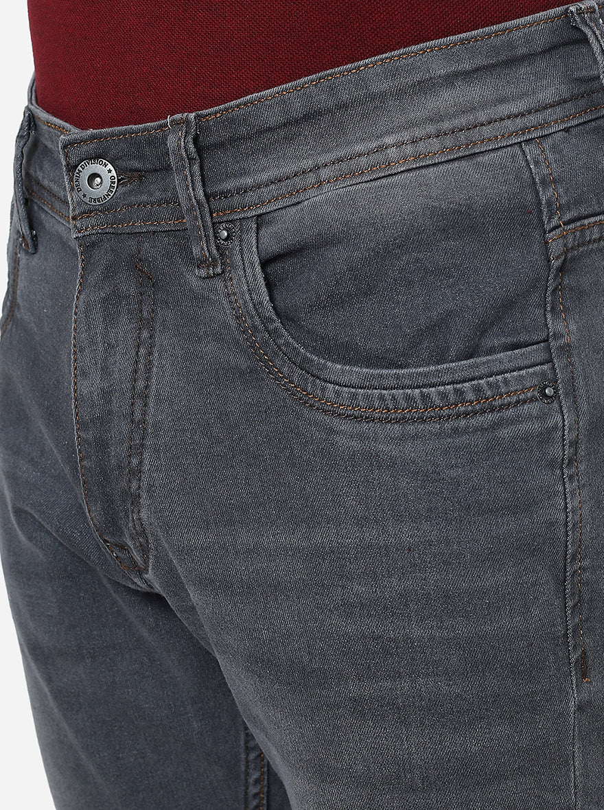 Mid Grey Washed Slim Fit Jeans | Greenfibre