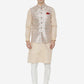 Beige Printed Bandhgala Jacket | Greenfibre