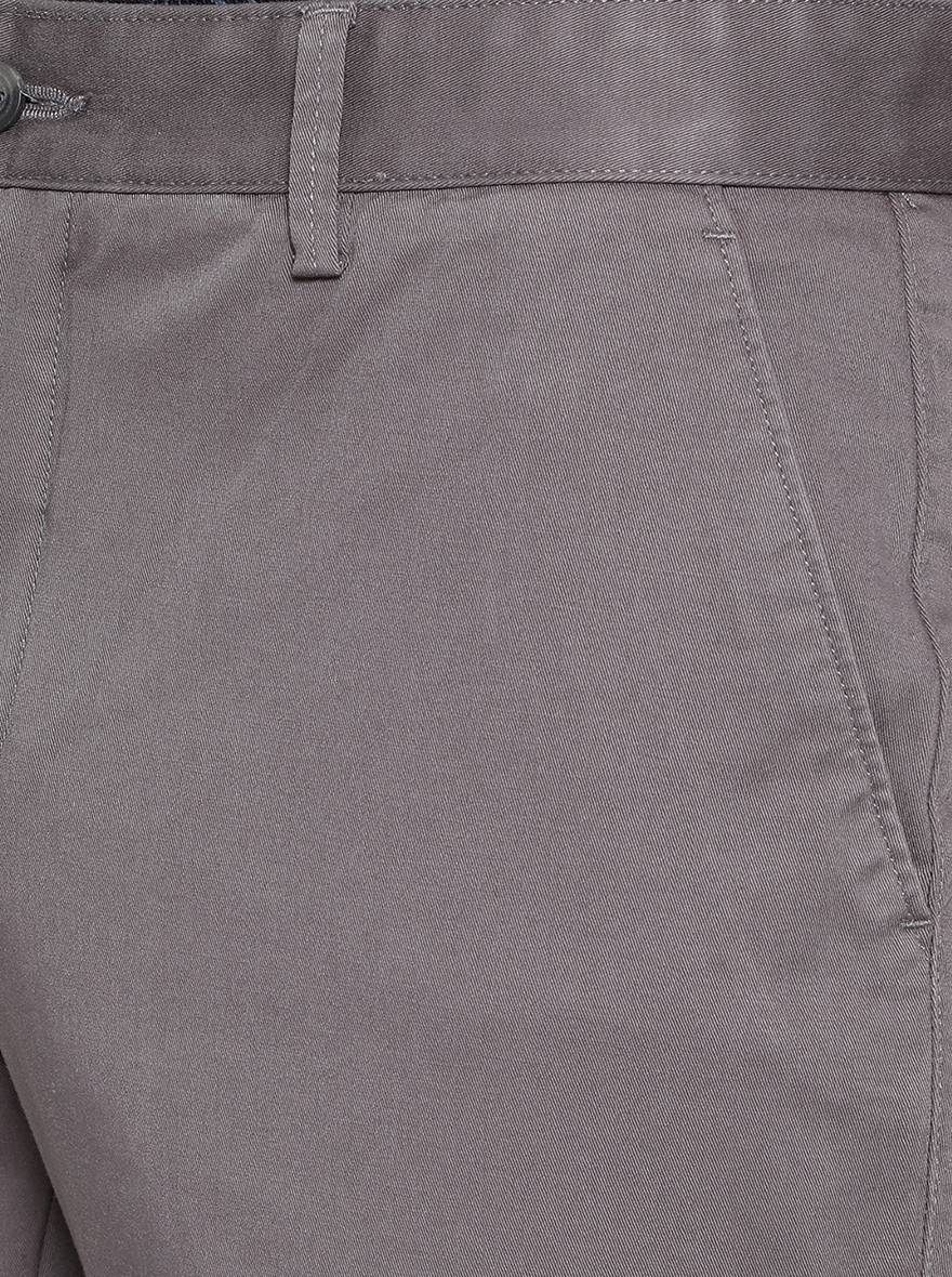 Dark Grey Solid Super Slim Fit Casual Trouser | Greenfibre