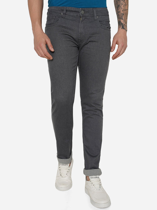 Steel Grey Washed Narrow Fit Jeans | Greenfibre
