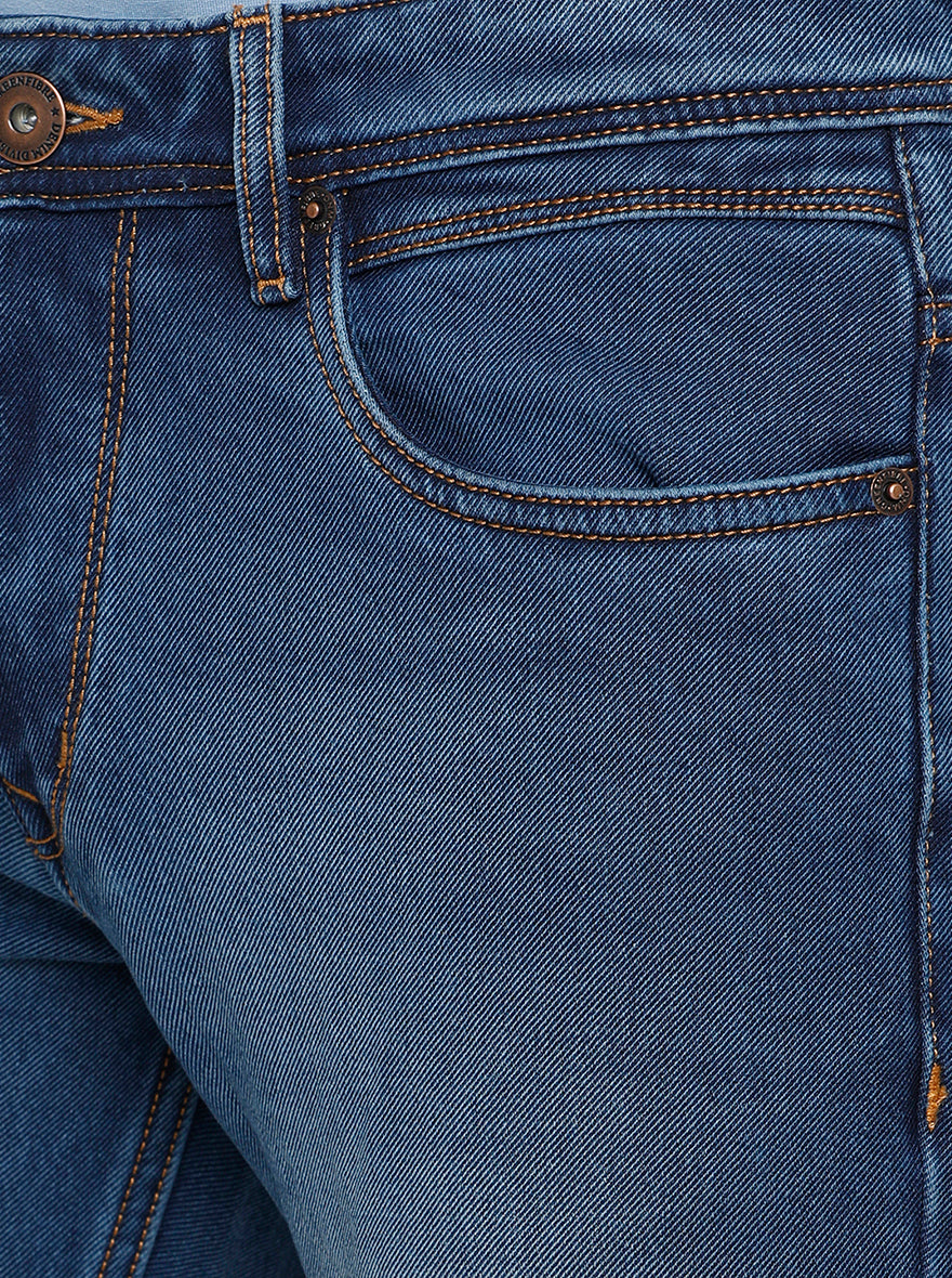 Mid Blue Washed Narrow Fit Jeans | Greenfibre