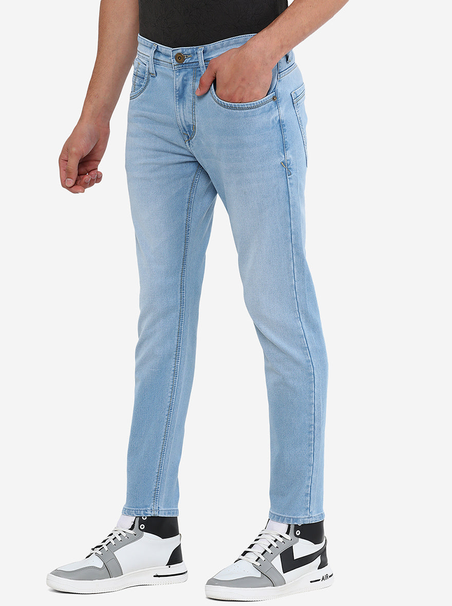Ice Blue Washed Urban Fit Jeans | Greenfibre