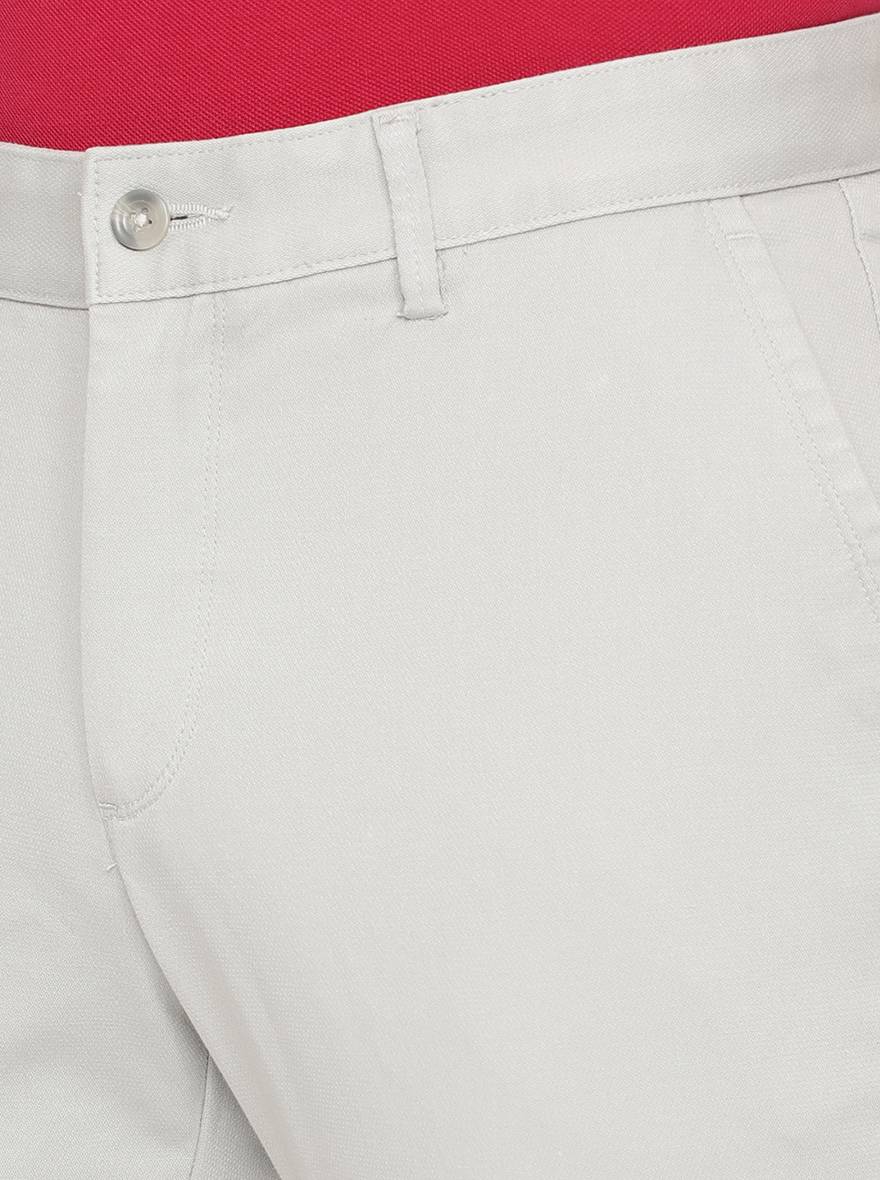 Grey Solid Slim Fit Casual Trouser | Greenfibre