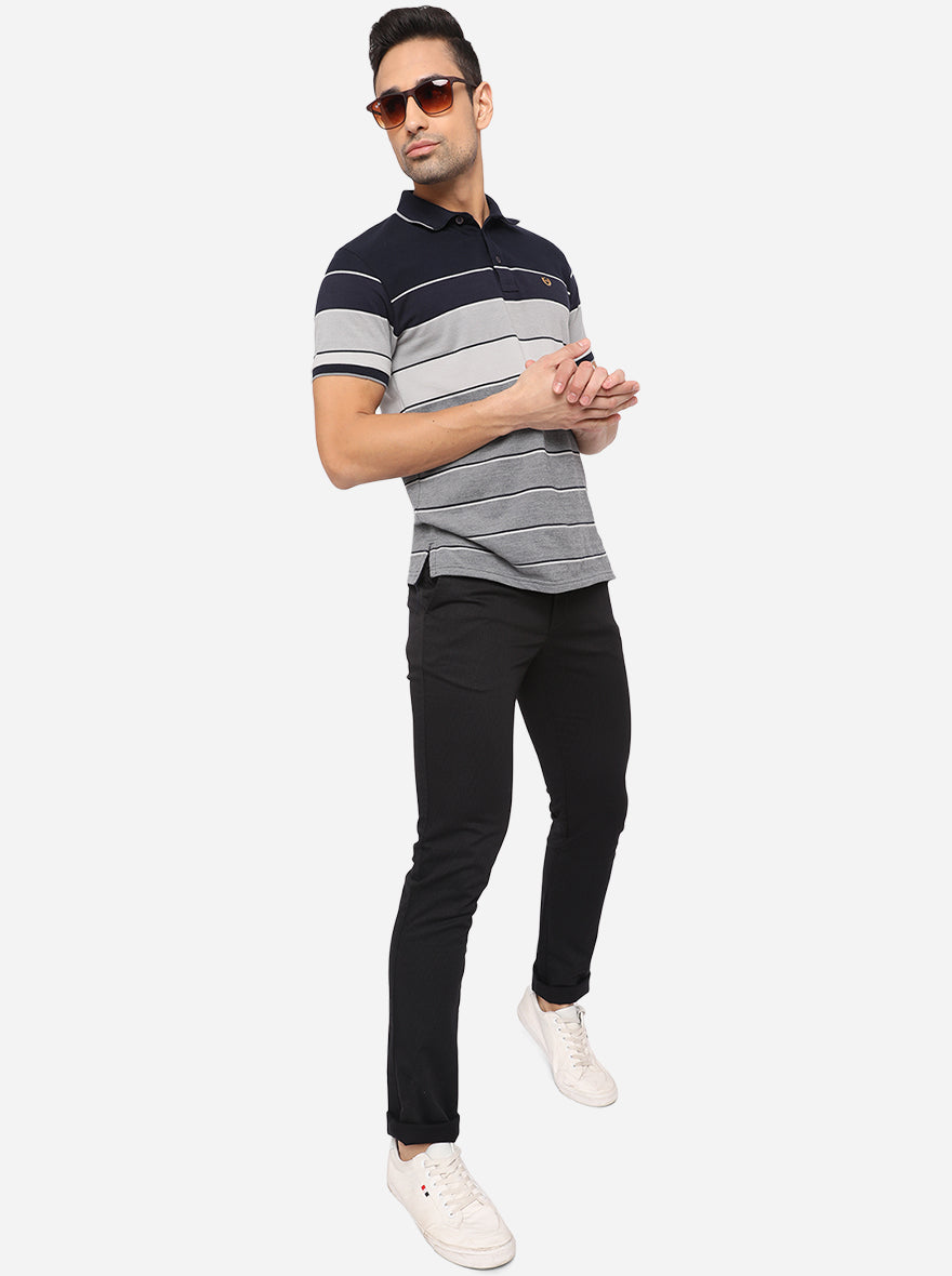 Black Solid Super Slim Fit Casual Trouser | Greenfibre