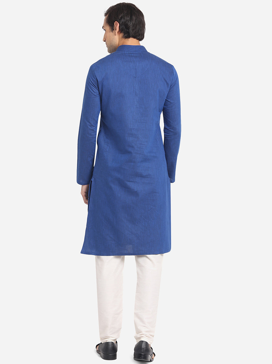 Royal Blue Solid Regular Fit Navratri Kurta | Greenfibre