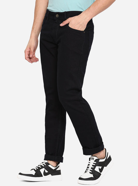 Black Solid Straight Fit Jeans | Greenfibre