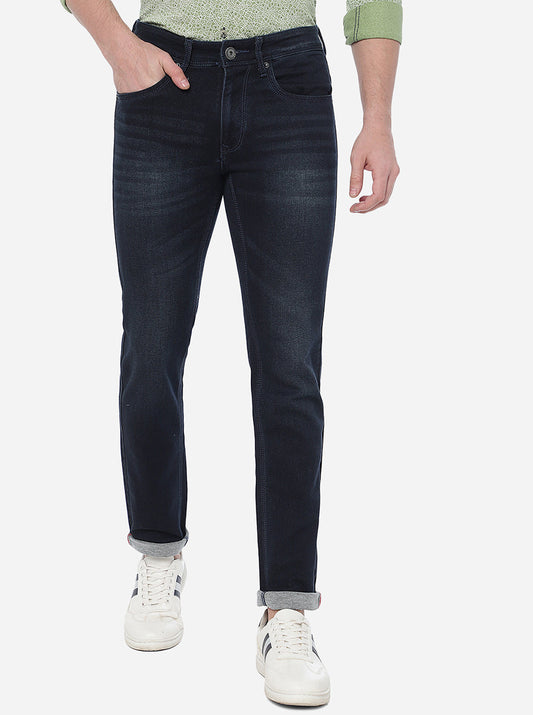 Dark Blue Washed Narrow Fit Jeans | Greenfibre