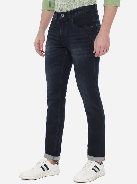 Dark Blue Washed Narrow Fit Jeans | Greenfibre