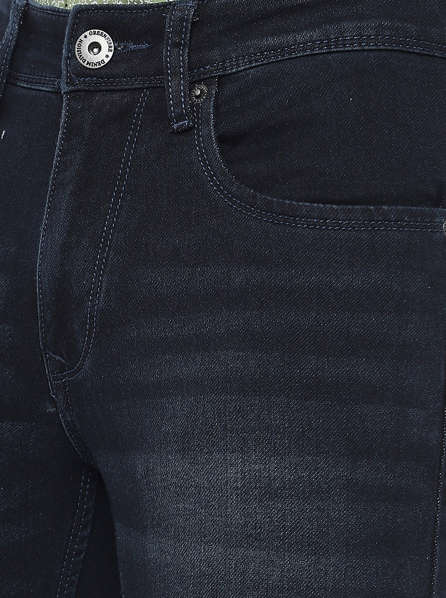 Dark Blue Washed Narrow Fit Jeans | Greenfibre