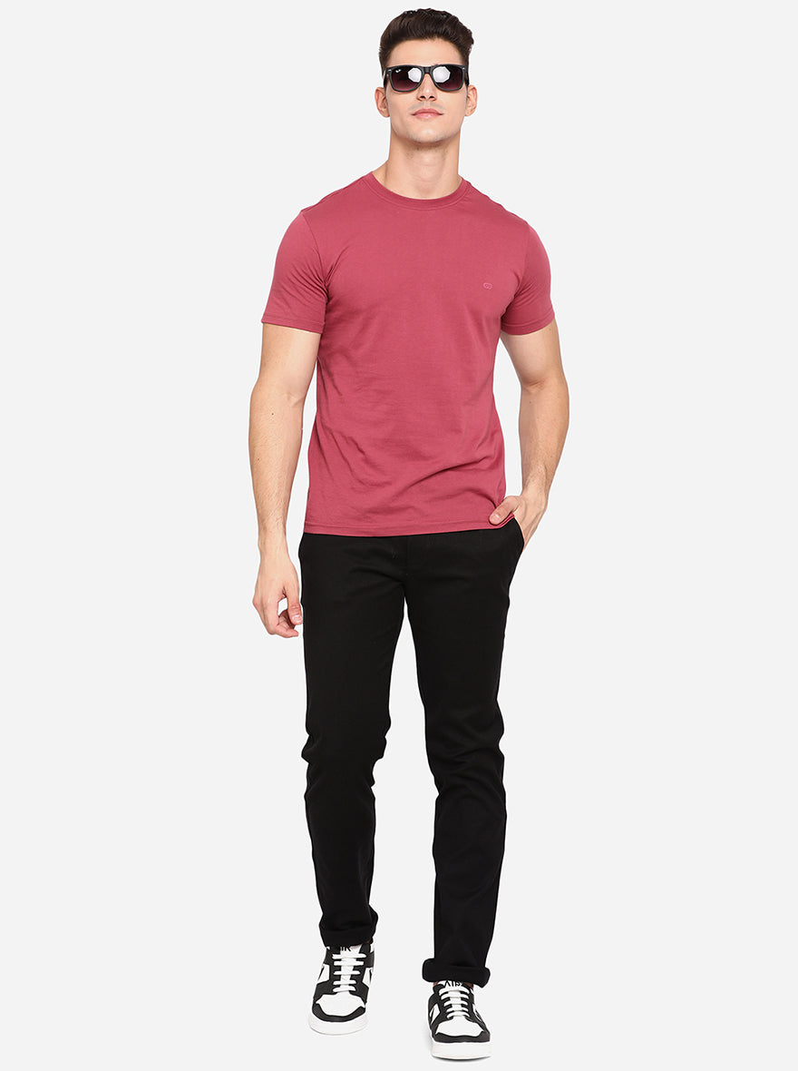 Black Solid Super Slim Fit Casual Trouser | Greenfibre