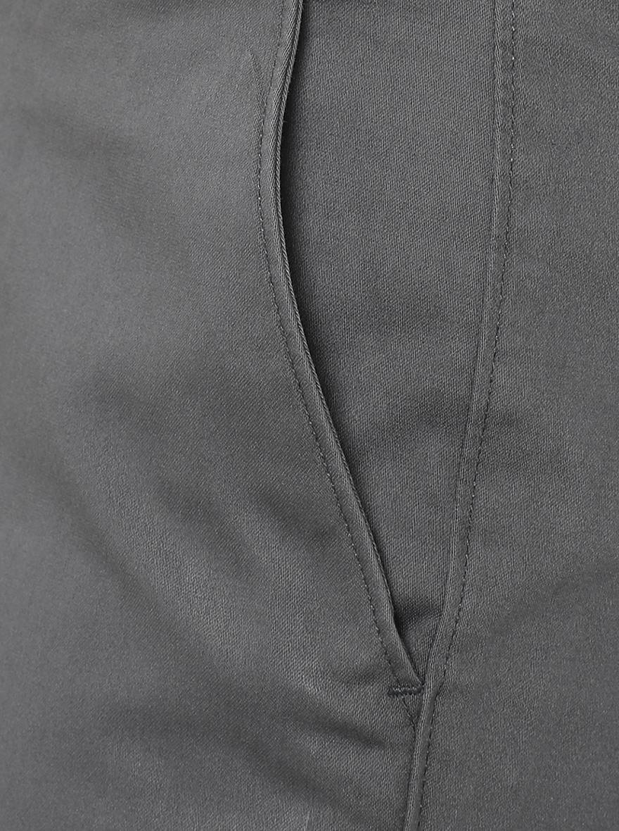 Grey Solid Super Slim Fit Casual Trouser | Greenfibre