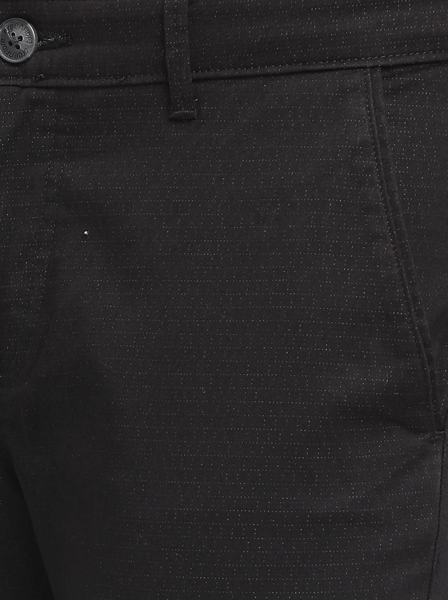 Black Solid Neo Fit Casual Trouser | Greenfibre