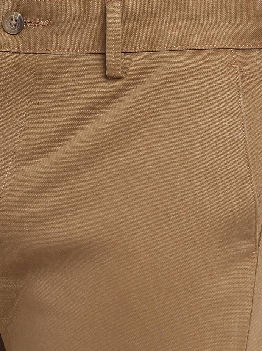 Brown Solid Super Slim Fit Casual Trouser | Greenfibre