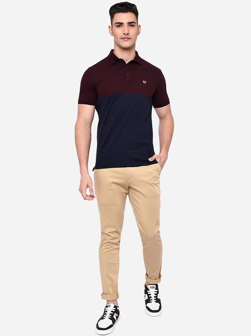 Khaki Solid Neo Fit Casual Trouser | Greenfibre