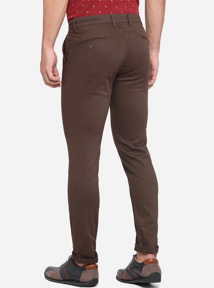 Olive Dobby Neo Fit Casual Trouser | Greenfibre