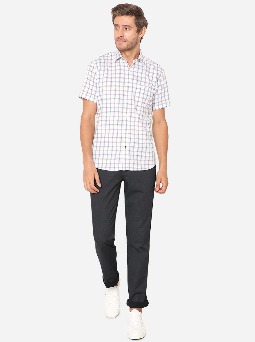 Black Solid Slim Fit Casual Trouser | Greenfibre