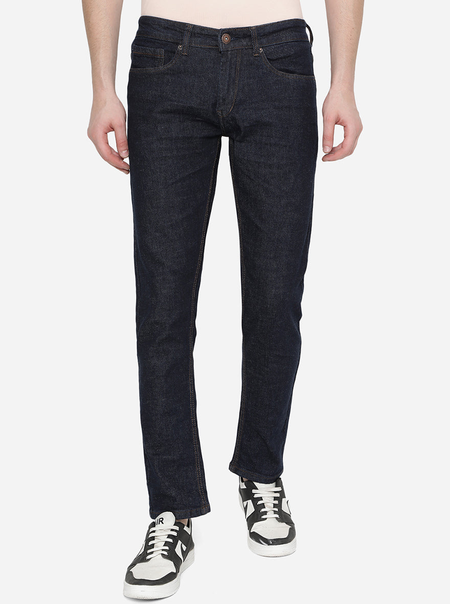 Raw Blue Solid Narrow Fit Jeans | Greenfibre