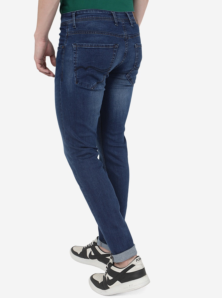 Mid Blue Washed Narrow Fit Jeans | Greenfibre