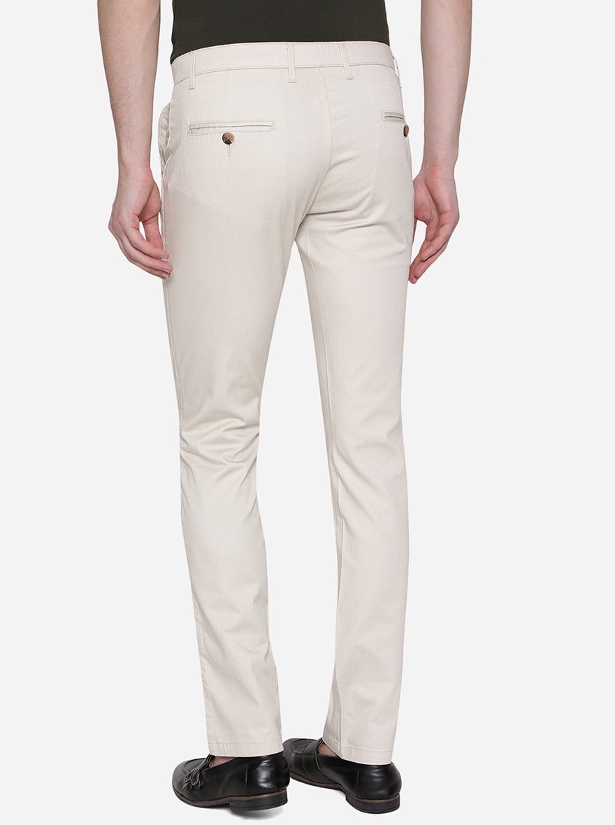 Fawn Solid Super Slim Fit Casual Trouser | Greenfibre