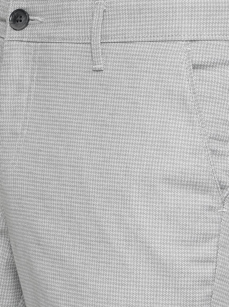 Light Grey Solid Neo Fit Casual Trouser | Greenfibre