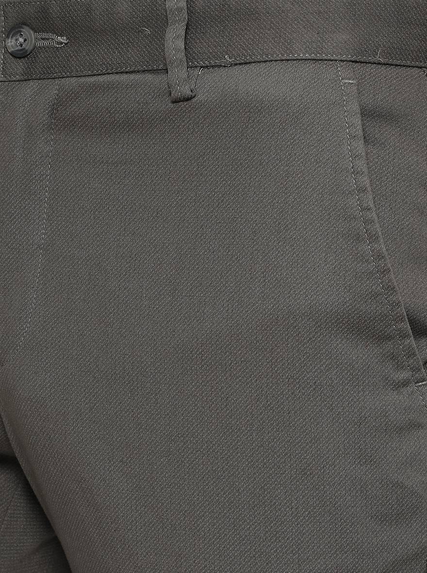 Olive Green Solid Super Slim Fit Casual Trouser | Greenfibre