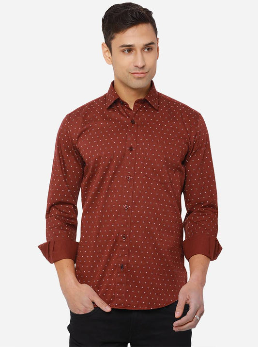 Windsor Wine Printed Slim Fit Casual Shirt | Greenfibre