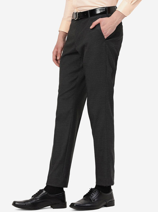Black Solid Super Slim Fit Formal Trouser | Greenfibre