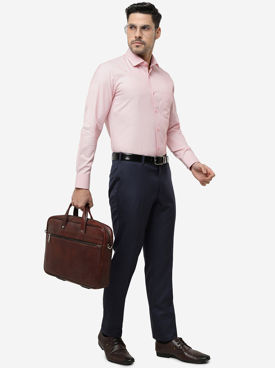 Pink Solid Slim Fit Formal Shirt | Greenfibre