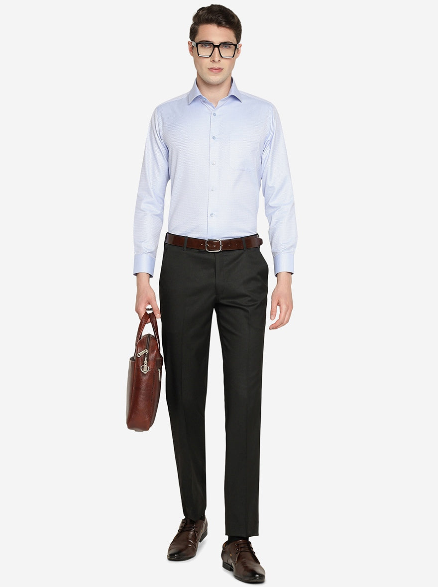 Sky Blue Solid Slim Fit Formal Shirt | Greenfibre