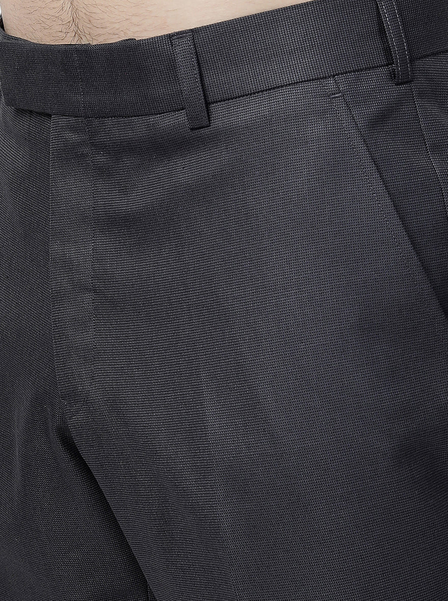 Grey Solid Classic Fit Formal Trouser | Greenfibre
