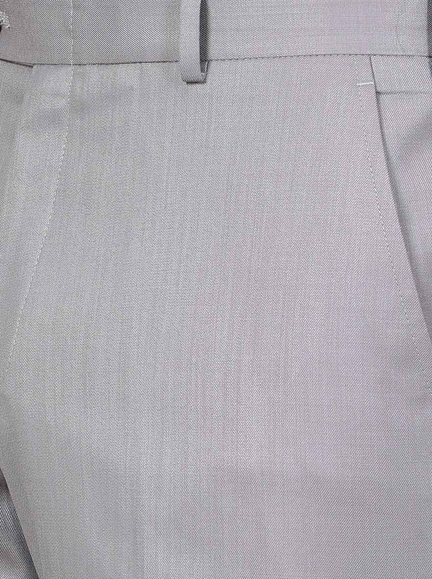 Grey Solid Classic Fit Formal Trouser | Greenfibre