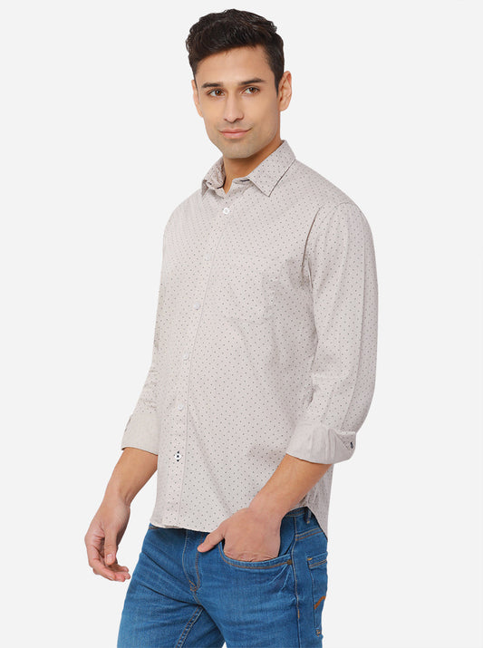 Chateau Grey Printed Slim Fit Casual Shirt | Greenfibre