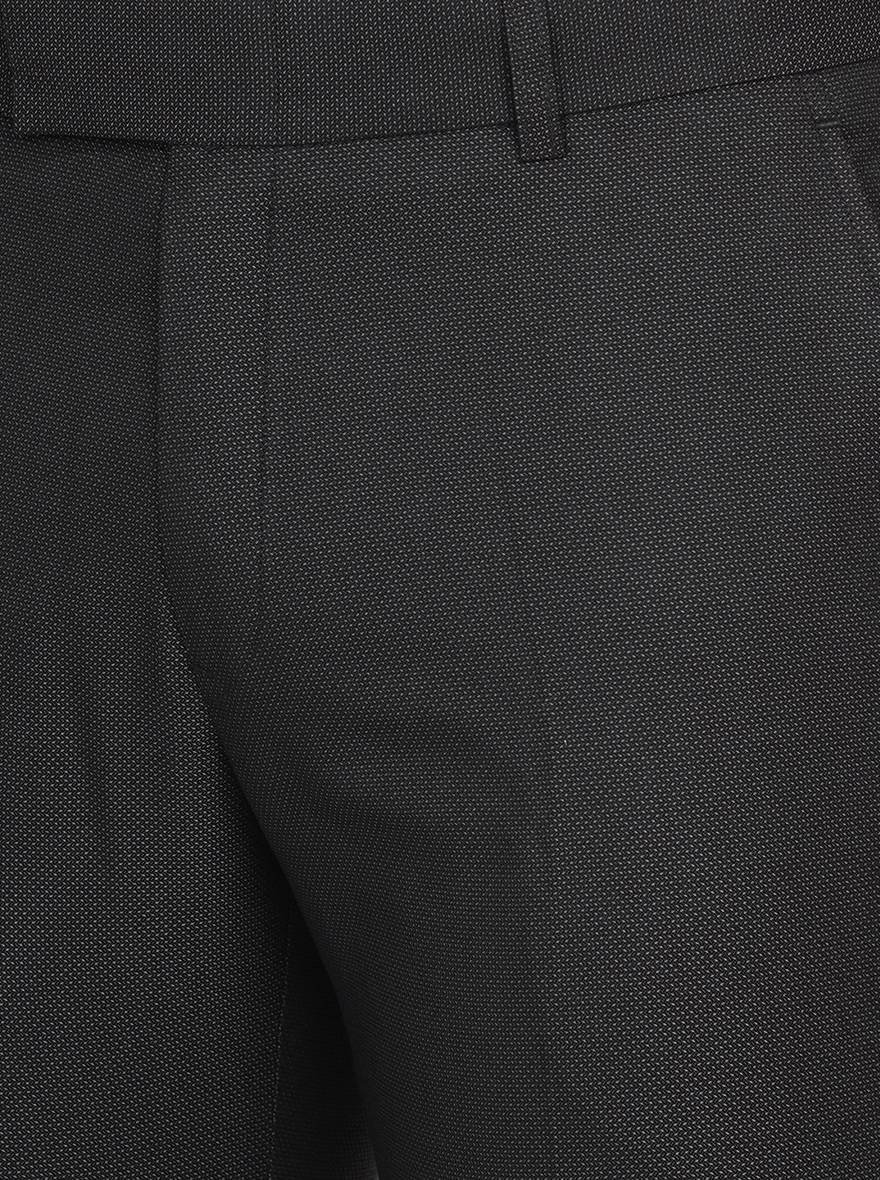 Black Solid Super Slim Fit Formal Trouser | Greenfibre