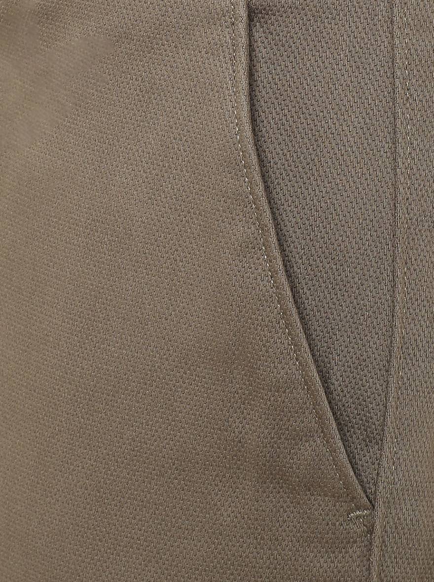 Brown Solid Super Slim Fit Casual Trouser | Greenfibre