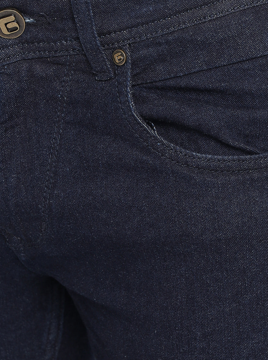 Mood Indigo Blue Washed Straight Fit Jeans | Greenfibre