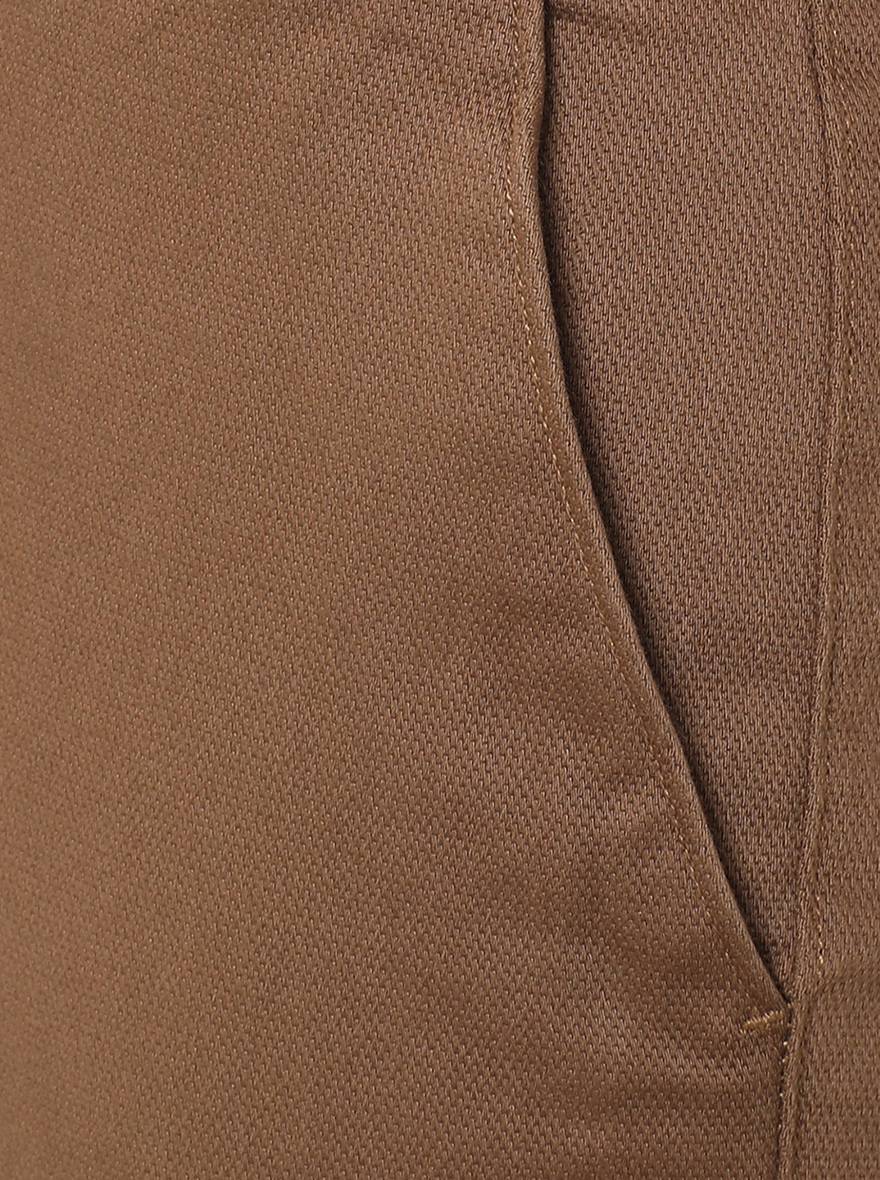 Khaki Solid Super Slim Fit Casual Trouser | Greenfibre