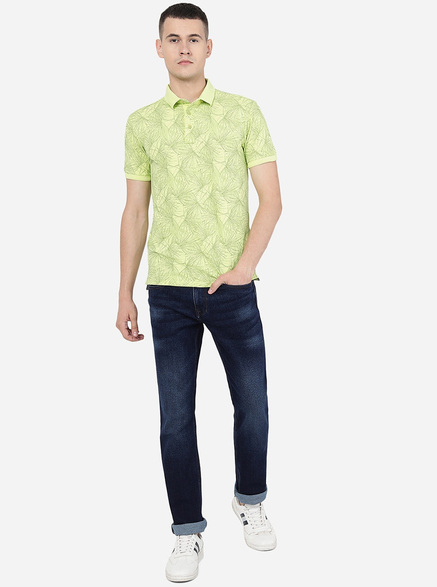 Navy Blue Washed Straight Fit Jeans | Greenfibre