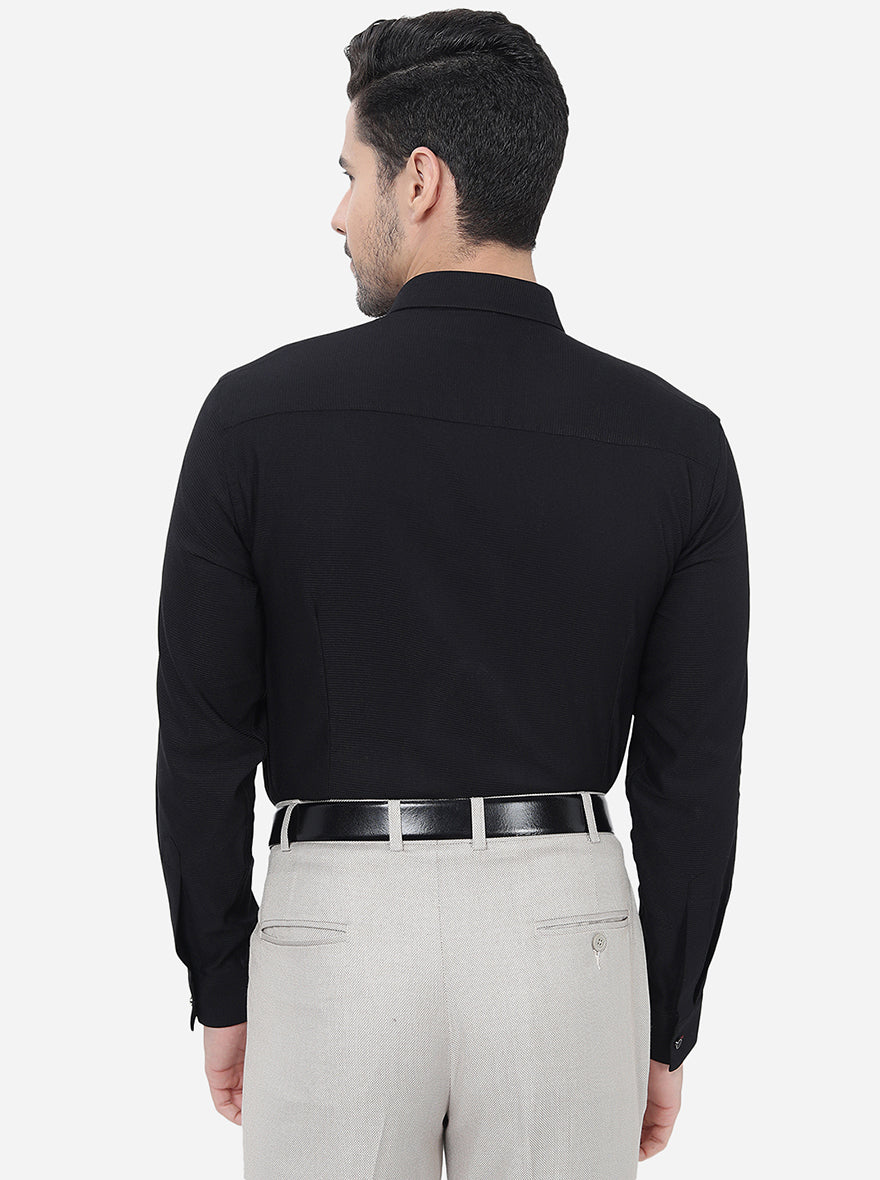 Black Solid Slim Fit Party Wear Shirt | Greenfibre
