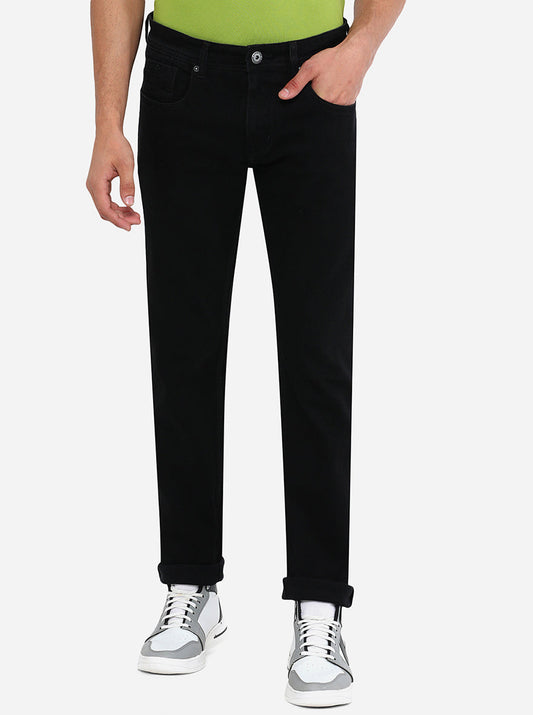Jet Black Washed Narrow Fit Jeans | Greenfibre