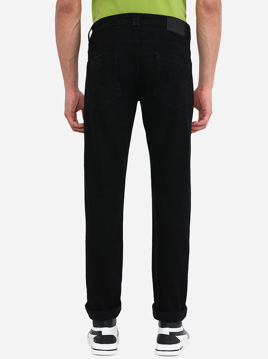 Jet Black Washed Narrow Fit Jeans | Greenfibre